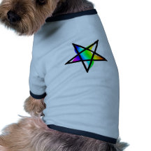 Omgekeerd regenboog pentagram toestel dieren tshirt