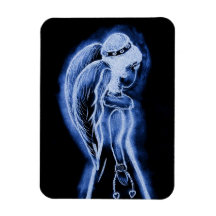 Omgekeerde zijdelings Engel in Blauw Magneet