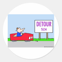 omweg vijftig centen ronde sticker