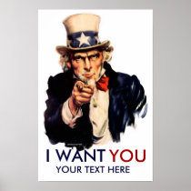 Oncle Sam "je vous veux" affiche personnalisée