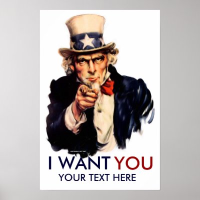 Oncle Sam "je vous veux" affiche personnalisée par Libertymaniacs