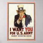 Oncle Sam - je vous veux - affiche vintage