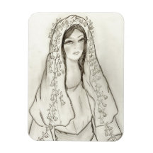 Onderworpen Mary met de Rozen Vinyl Magneet