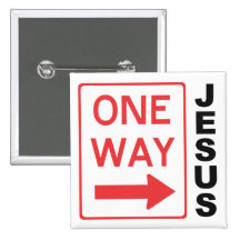 One Way Rouge Noir Badge Avec Agrafe