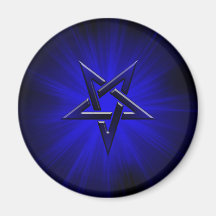 Onheilspellende Blauw Omgekeerde Pentagram Koelkast Magneet