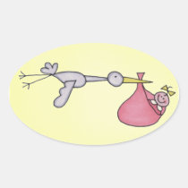 ooievaar het geven baby stickers