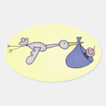 ooievaar het geven baby stickers