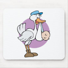 Ooievaar met Baby Muismatten