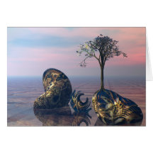 Op het oneindige 3D fractal vliegtuig Wenskaarten