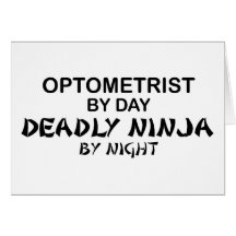 Optométriste Ninja mortel par nuit Cartes De Vœux