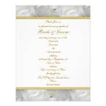 Or blanc de rose élégant de mariage de février invitation personnalisée