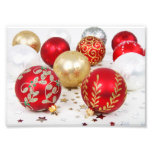 Or brillant scintillant d'ornements de Noël, rouge Art Photographique
