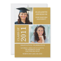 Or ~Classy et blanc d'invitation d'obtention du di