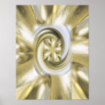 Or de fractale et affiche blanche
