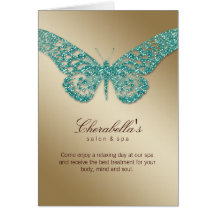 Or de Teal de papillon de carte de brochure de sal
