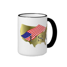 Or d'USA+Drapeau Tasse À Café
