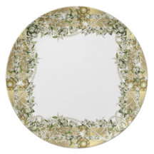 Or épousant la vaisselle élégante assiette pour soirée
