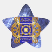 Or et bleu Atlantean de Steamworks- sur le marbre  Adhésif