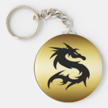 OR ET DRAGON NOIR PORTE-CLÉS