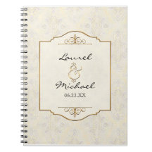 Or et wedding planner élégant formel classique de  carnet à spirale