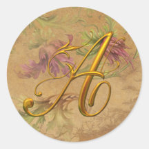 Or floral vintage de KRW un joint de mariage de mo Autocollants
