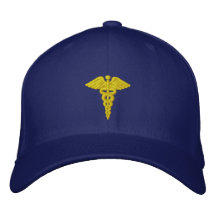 Or médical de caducée casquette brodée