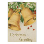 Or vintage Bells de Noël et baies de houx Cartes De Vœux