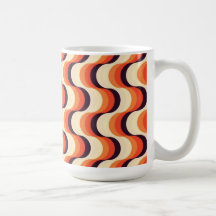 Orange, crème, art abstrait de rétros années '50 d mug