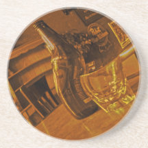 Orange de caboteur d'heure heureuse dessous de verre