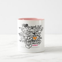 Orange de graffiti tasse