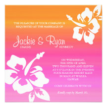 Orange de rose de ketmie de faire-part de mariage 