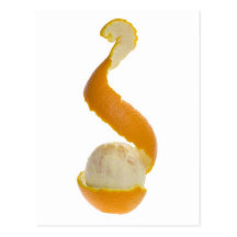 Orange épluchée par moitié carte postale