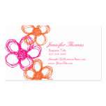 Orange et wedding planner de fleur sauvage de rose cartes de visite personnelles