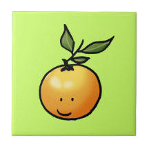 Orange mignonne de kawaii carreau