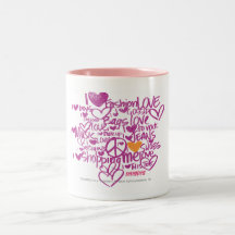 Orange/pourpre de graffiti tasse à café