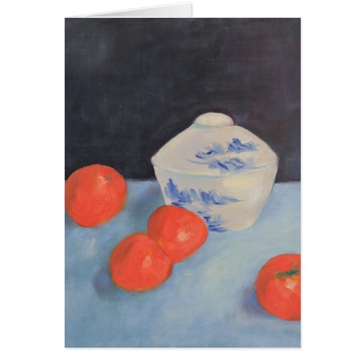 Oranges et kakis carte de vœux