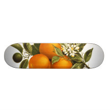 Oranges et pavots planches à roulettes customisées