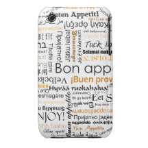 Oranje Bon appetit in verschillende talen iPhone 3 Cover