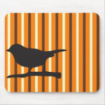 Oranje de raafvogel van Halloween & taksilhouet Muismatten