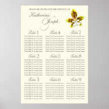 Orchid Wedding Seating Table Planner 1-9 Print