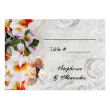 Orchidée Lei de Plumeria dans la plage PlaceCards  Cartes De Visite Personnelles
