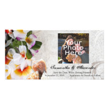 Orchidée Lei de Plumeria en sable Photocard Cartes De Vœux Avec Photo
