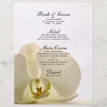 Orchidee op het Witte Menu van het Huwelijk Folder