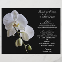 Orchidee op het Zwarte Menu van het Huwelijk Persoonlijke Folder