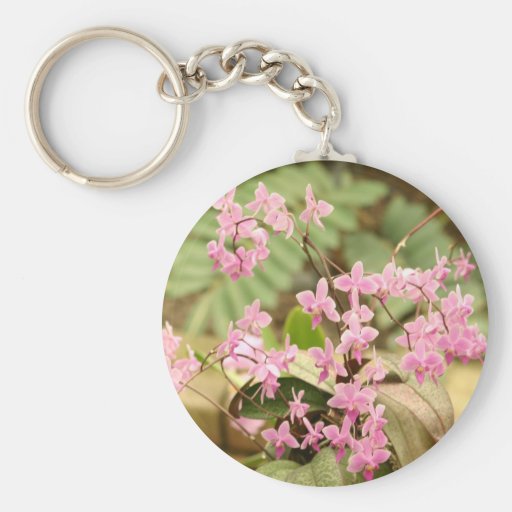 Orchidée rose porte-clés