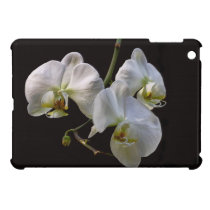 Orchidées blanches élégantes sur le noir coques mini ipad