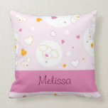 Oreiller rose de chaton de personnaliser