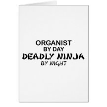 Organiste Ninja mortel par nuit Cartes De Vœux