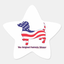 Originele Patriottische Worstje/Tekkel Stervormige Stickers