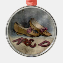 Ornement 1885 de Noël de chaussures de la sucrerie